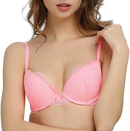 ViVi LoveWomen's Sexy Bra Full Lace Sheer Lightly Padded Underwire Demi Push Up Bra