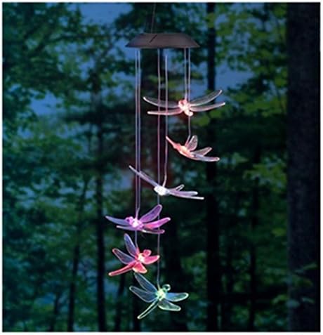Color-Changing Solar Wind Chimes LED Solar Multi-color Solar Dragonfly Mobile Night Outdoor Light