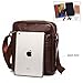 Small Genuine Leather Cross Body Messenger Bags Satchel Shoulder Bag for Men Brown