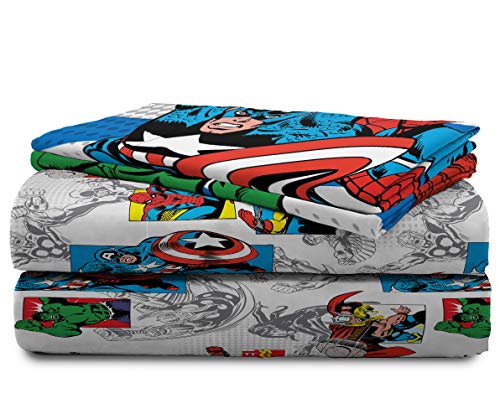 image for Jay Franco Comics Good Guys 3 Piece Twin Sheet Set-Features Captain Am