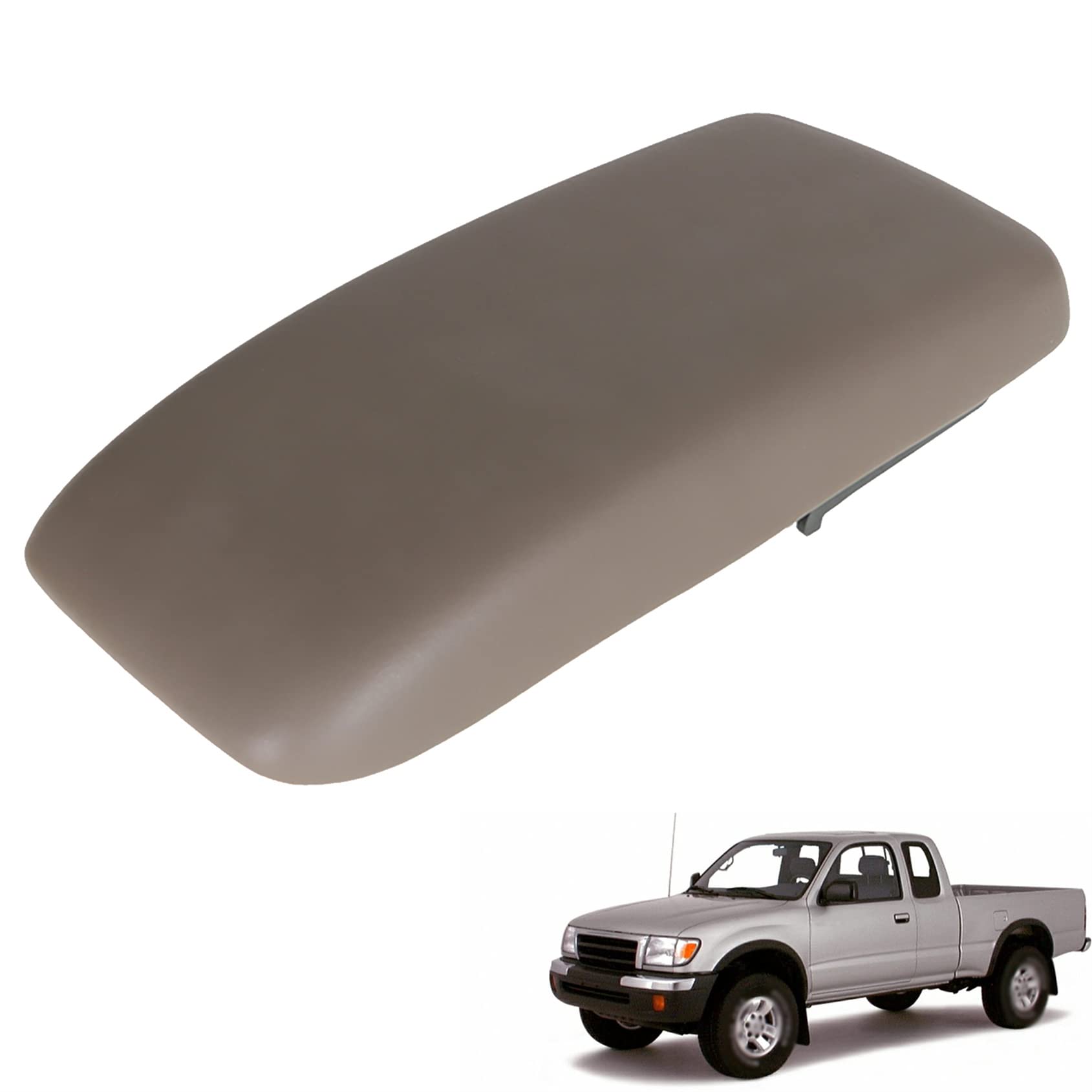 thumbnail image 2 of Gray Leather Center Console Armrest Lid – Direct Fit For 1995-2000 Toyota Tacoma & 1996-1998 4Runner – Replaces 5890535040B0 2 of 2