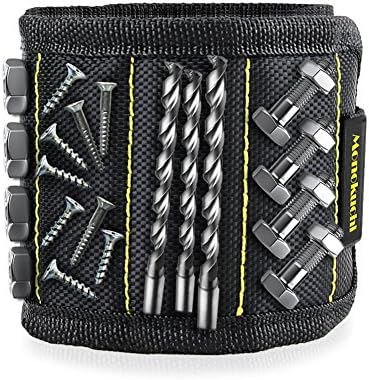 monokuchi Magnetic Wristband for Holding Screws Nails Drill Bits Gift Gadgets Tools Cool Fathers Day Gifts for Men Him Husband Dad Father DIY Handyman Electrician with 15 Super Strong Magnets