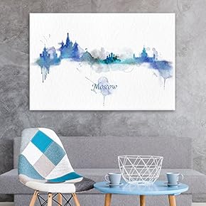 Impressionism Watercolor Style City Landscape of Moscow