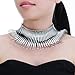 Statement Collar Choker Chuncky Bib Necklace(Set) Christmas Gift, African Sparkling Canine Shape Fringe Necklace(Set) for Women Fashion Jewelry(Set)
