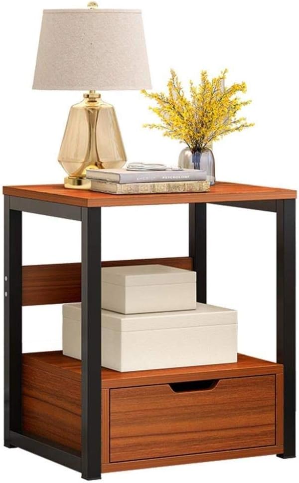 YJLGRYF Modern Drawer Bedside Side End Table Nightstand Bedroom Living Room Storage Unit (2 colors) Home office (Color : Wood Color, Size : Single drawer)