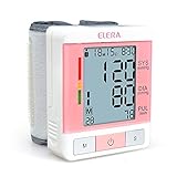 ELERA Automatic Digital Wrist Cuff Blood Pressure Monitor with Heart Rate Detection w/ Carrying Case Pink