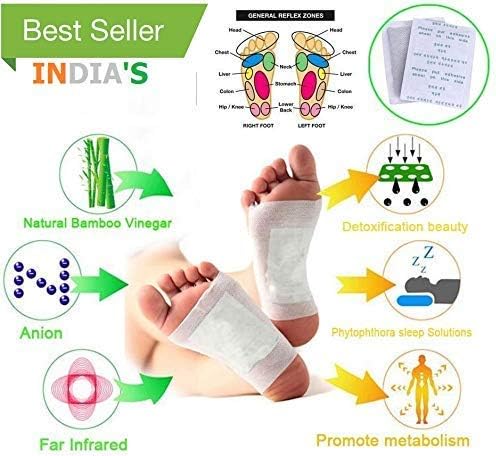 INDIAS Cartshopper Cleansing Detox Natural Unwanted Toxins Remover Foot Patches Adhesive Pads Kit (10)