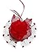 Coolwife Womens Fascinator Veil Flower Cocktail Tea Party Headwear (Red)