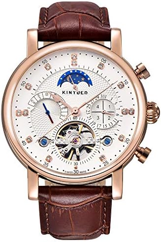 Men Top Luxury Brand Automatic Mechanical Watches Fashion Casual Leather Men's Tourbillon Moon Phase Sport Watch