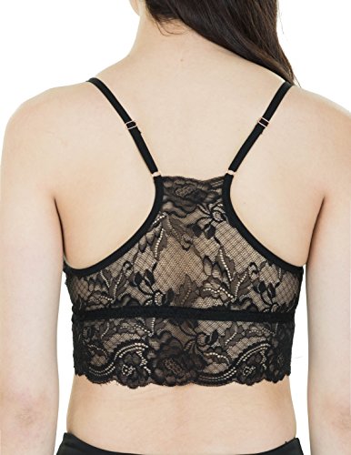 Womens-Marilyn-Monroe-Lace-Racerback-Padded-Bralette-Black