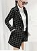 Enlishop Women's Vintage Check Plaid Long Sleeve Casual Long Jacket Blazer