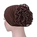 Women Head Wrap,Matoen Flower Muslim Ruffle Cancer Chemo Hat Beanie Scarf Turban Cap (Black)