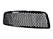 R&L Racing Black Big Horn Horizontal Style Luxury Sport Bumper Guard Front Grill Cover Compatible with 09-10 Dodge Ram 1500, 11-12 Ram 1500 All Models | Mesh Front Hood Bumper Guard