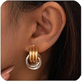 14K Gold Plated Knot Earrings for Women Gold Silver Earrings Heart Link Drop Dangle Earring Chunky Golden Knotted Statement Jewelry