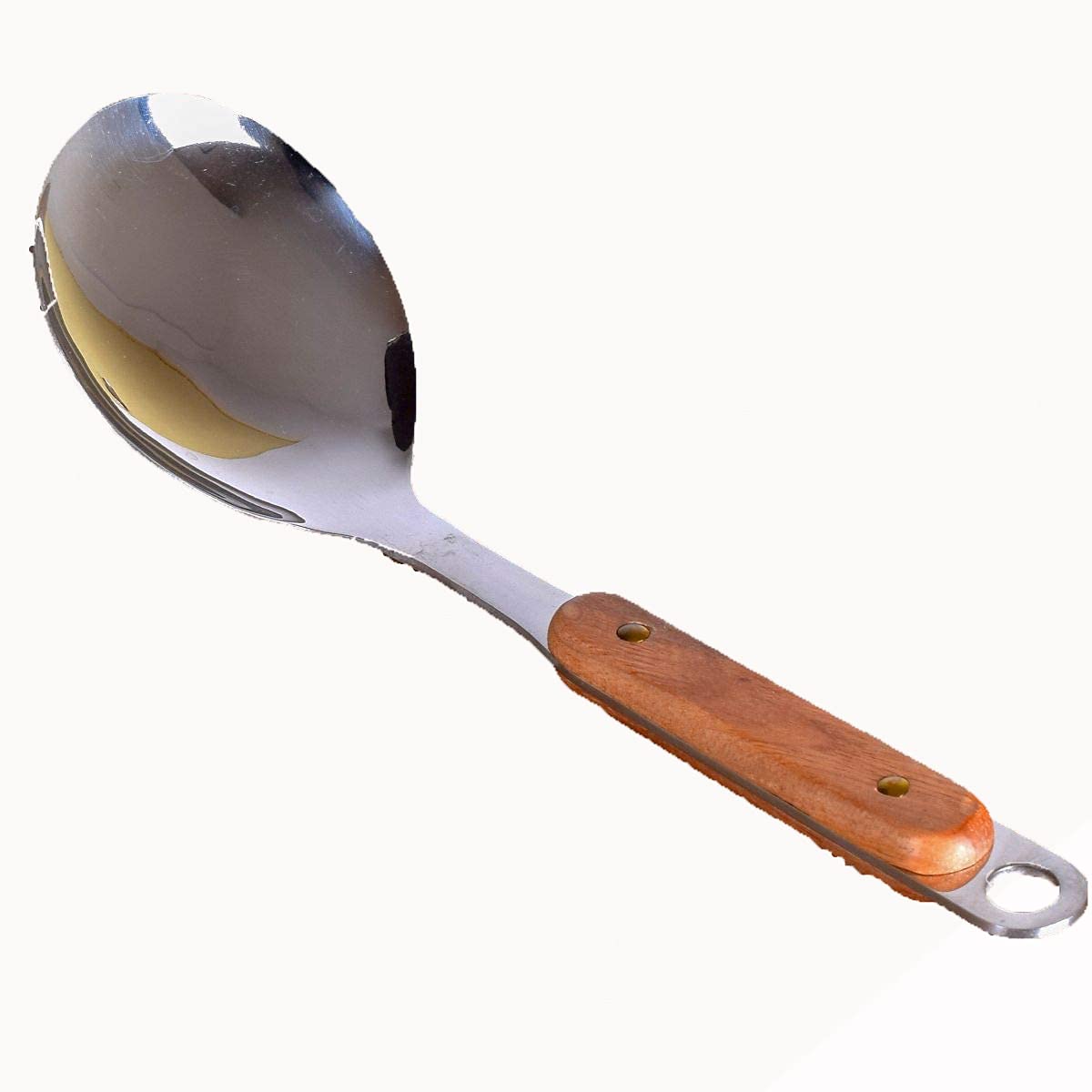 Buy SIYANSHU Stainless Steel Rice Paddle Scoop Spoon，Rice Scooper with Wooden Handle Cooking