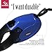 BUYBAR Eco-Friendly Retractable Nylon Dog Leash with One Button Lock and Ergonomic Hand Grip, Large, Blue
