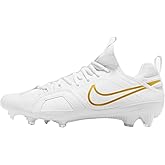 Nike Huarache 9 Varsity LAX Lacrosse Cleats (FD0090-100, White/White/Metallic Vivid Gold) Size 11.5