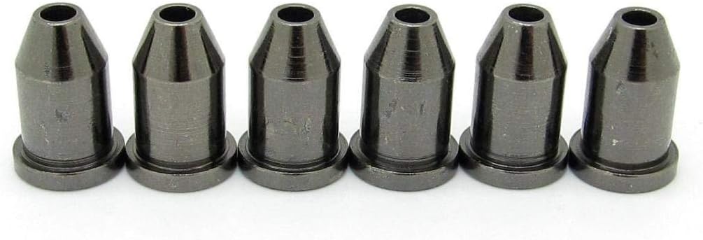 Pxyelec Chrome Guitar String Mounting Ferrules String Bushing Black for Tele Start Pack of 6