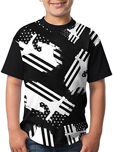 American-Flag-Lineman Boy Youth 3D Printing Fashion Round Neck T Shirts Funny Short Sleeve T-Shirts