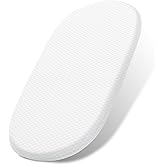 Lisara Baby Bassinet Mattress, 30 x 15 Inch, Gel Memory Foam, Oval | Fit for Most Moses Basket, with Waterproof, Removable and Breathable Ice Silk Cover