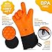 Silicone Oven Gloves - Great Heat Resistant Mitts Extra Long with Internal Cotton Lining for Cooking, Pot Holder, Grilling, BBQ, Baking And Smoking - Orange