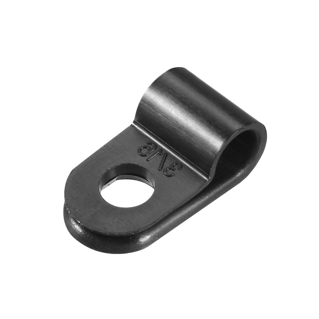 sourcing map 200Pcs Nylon R-Type Cable Clamp Organizer Cord Clips for Wire Management 5mm Black CC-0.5