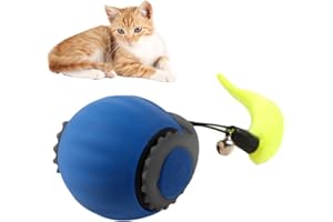 NOGCAW Upgrade Speedy 3.0 Tail Cat Toy, 2025 New Speedy Tail Interactive Cat Toy for Indoor Cats, Automatic Moving Smart Cat Toys Ball with Tail Two Speed Adjustment (Blue, 1PC)