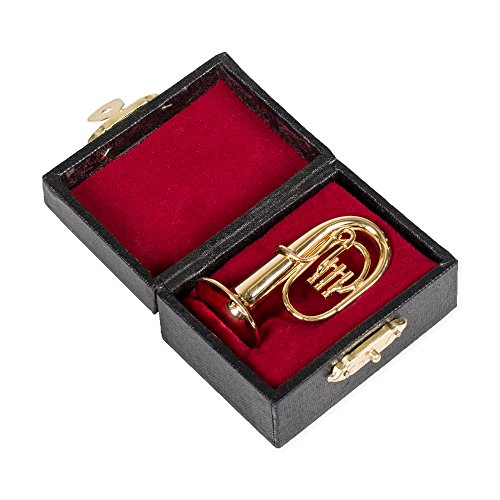 Tuba Miniature Replica Gold Brass Tone 1.5 x 2 Resin Stone Tabletop Figurine - Thumbnail 4