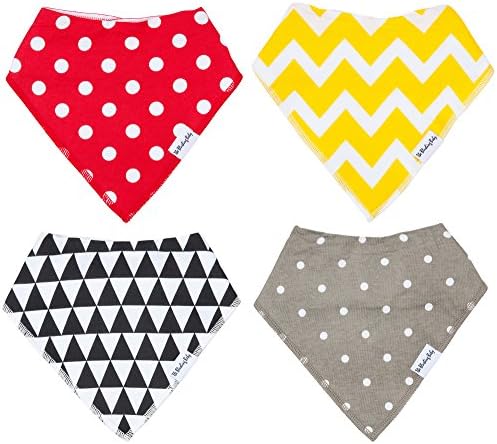 Baby Bandana Drool Bibs! Unisex! Best Baby Shower Gift 2016: By THE BLUSHING BABY (Red &amp; Yellow)