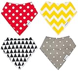 Baby Bandana Drool Bibs! Unisex! Best Baby Shower Gift 2016: By THE BLUSHING BABY (Red & Yellow)