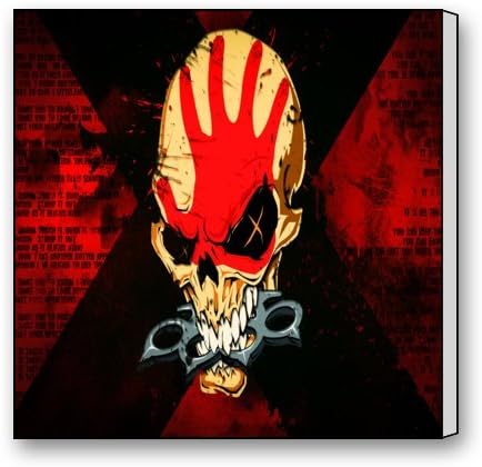 Heavy Metal Hard Rock Bands Skull Dark Modern Stretched and Framed Giclee Canvas Prints Pictures Paintings on Canvas Wall Art Ready to Hang for Home Decorations Decor 16" x 16"