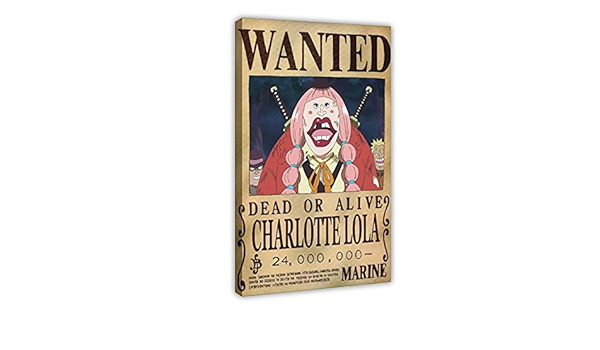 One Piece Charlotte Lola Bounty Wanted Anime Poster Canvas Poster Bedroom Decor Sports Landscape Office Room Decor Gift Frame 24 36inch 60 90cm Amazon Ca Home