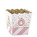 Big Dot of Happiness Little Princess Crown - Party Mini Favor Boxes - Pink and Gold Princess Baby Shower or Birthday Party Treat Candy Boxes - Set of 12