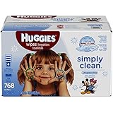 Huggies Simply Clean Baby Wipes, Unscented, Refill, 768 Ct (Packaging May Vary)