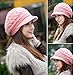 HINDAWI Women Winter Warm Knit Hat Wool Snow Caps with Visor, Pink