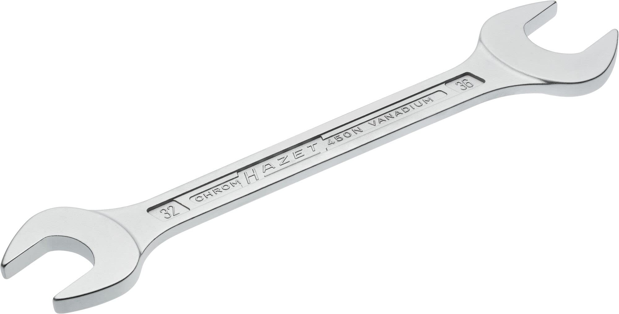 HAZET 450N-32X36 343.2 mm Hexagon Profile Double Open-End Wrench - Chrome-Plated