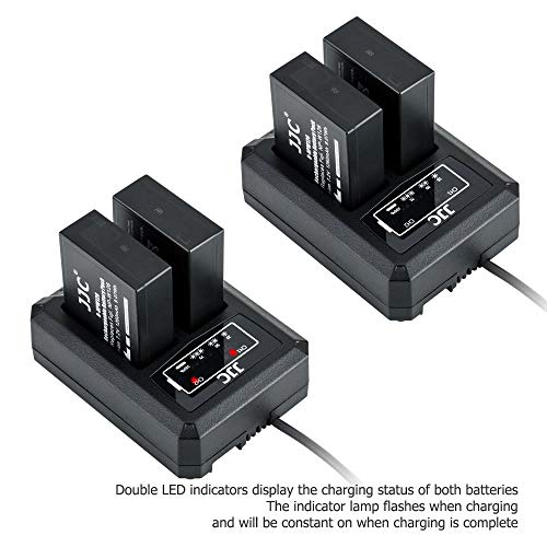 JJC Chargeur Double Batterie USB pour Appareils Photo Fujifilm X-PRO2 X-PRO1 X-H1 X-T3 X-T2 X-T1 X-T30 X-T20 X-T10 X-A5 X-T100 X100F Remplace Fuji NP-W126/NP-W126s - Image 5