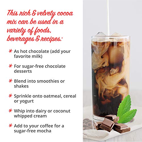 Stevita Cocoa Delight 4 oz Pouch Natural Cocoa Powder with Stevia For Hot Cocoa, Smoothies