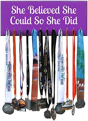 Runrilla Medal Hanger She Believed She Could So She Did - Purple - 12 Hooks