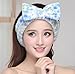 Huachnet Soft Caroset Cosmetic Headband-Polka Dots (Blue Flower)