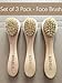 Natural Bristles - Face Cleansing Brush, Deep Pore Scrub Face Cleanser & Exfoliating - Set of 3 Pack Wooden Handle, For Men or Women, Facial Cleaning Brushes Exfoliator. For Dry Skin Brushing