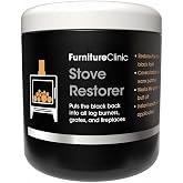 Furniture Clinic Stove Restorer, High Heat Paint, Matte Black | 8.5 oz tub of high heat paint for restoring faded and worn areas of cast iron. Great for log burners, grates &amp; fireplaces.