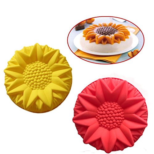 Fheaven DIY 1 Piece Silicone Sunflower Mold Mould Chocolate Cake Baking Decorating Bakeware