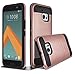 kaesar HTC 10 Case, HTC ONE 10 Case, HTC ONE M10, Slim Fit Brushed Metal Texture Hybrid Dual Layer Slim Protector Case Cover for HTC 10 - Rose Gold