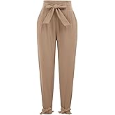GRACE KARIN Women Dress Pants, 2025 Fall Business Casual Outfits, High Waist Paper Bag Bow Tie Pencil Slacks with Pockets