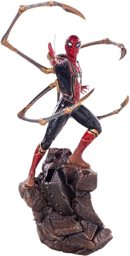 iron spiderman statue