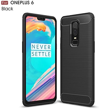 Oneplus 6 Case,Mustaner Shock-Absorption Flexible TPU Rubber Soft Silicone Full-body Protective Cover for One Plus 6 (Black)