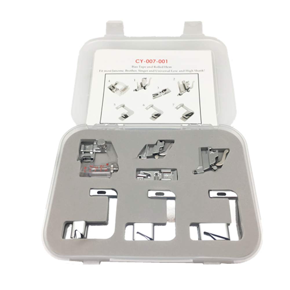 Buy YEQIN 7 Piece Bias Hemmer Binder Foot Set for Singer Brother Toyota