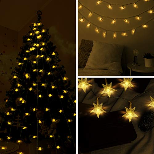 HOMVAN Star Lichterketten USB-betriebene Lichterketten, 5M 40 LED dekorative Beleuchtung für für Weihnachten Halloween Hochzeit Zimmer Dekoration Party Garten(warmes Weiß)