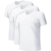 DAVID ARCHY Men's Undershirts Micro Modal Ultra Soft T-Shirts Stretch Moisture-Wicking Crewneck/V-Neck Tees for Men, 3-Pack
